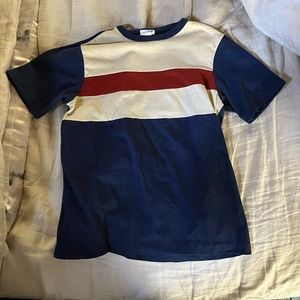 VINTAGE JCPENNY BABY TEE WITH RETRO STRIPE DETAIL - XS